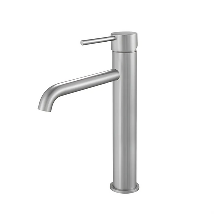 Louis Lever Round Tall Basin Mixer Brushed Nickel ,