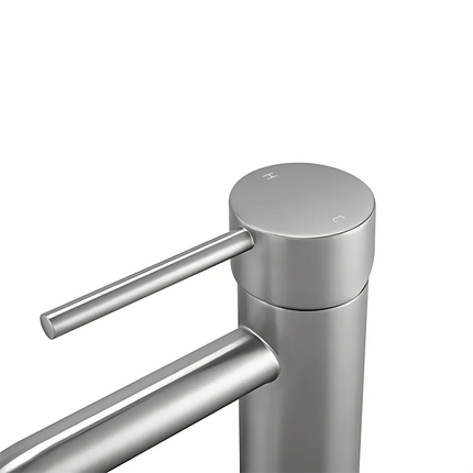 Louis Lever Round Tall Basin Mixer Brushed Nickel ,