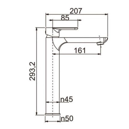 Vago Tall Basin Mixer Brushed Nickel ,