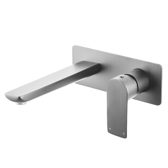 Vago Bathtub/Basin Wall Mixer With Spout Brushed Nickel ,