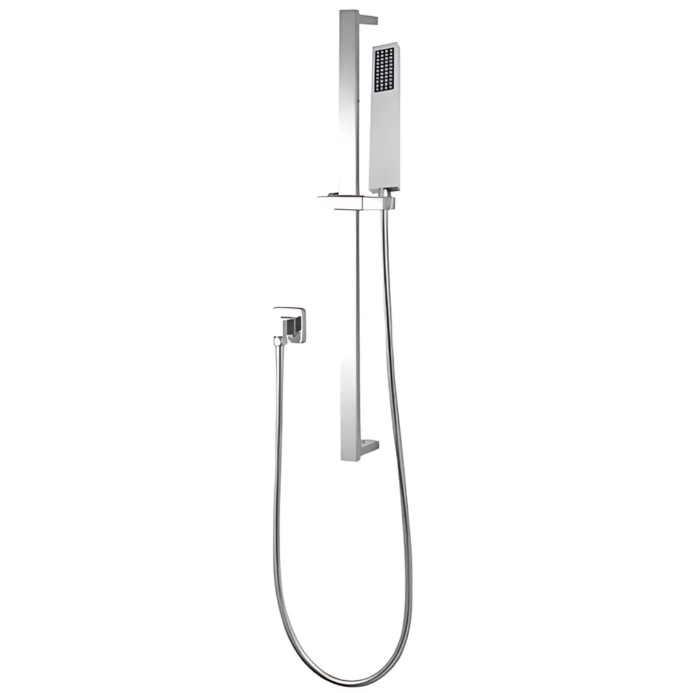 Square Hand Held Shower Set With Rail Brushed Nickel ,