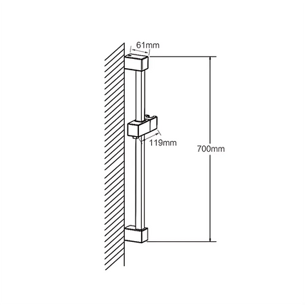 Square Hand Held Shower Set With Rail Brushed Nickel ,