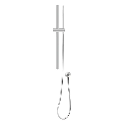 Round Stainless Steel Rail With Handheld Shower Set Brushed Nickel ,