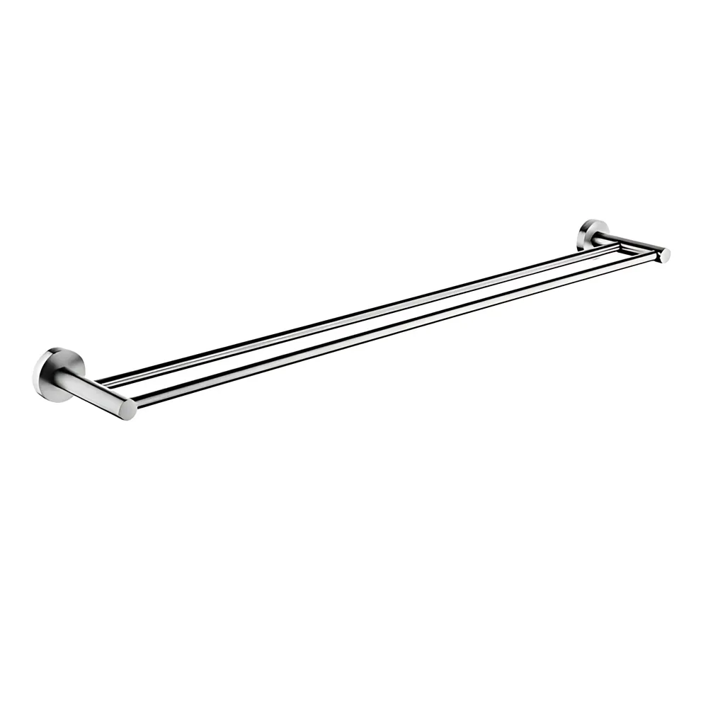 Louis Lever Round Double Towel Rail 800mm Brushed Nickel ,