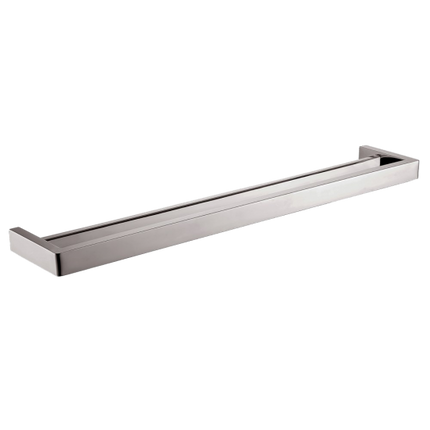 Tera Square Double Towel Rail 800mm Brushed Nickel , Default Title