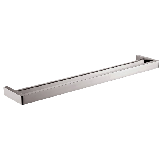 Tera Square Double Towel Rail 800mm Brushed Nickel , Default Title