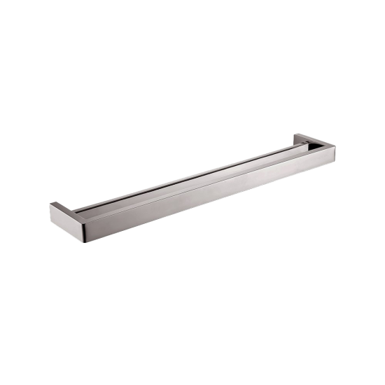 Tera Square Double Towel Rail 600mm Brushed Nickel , Default Title