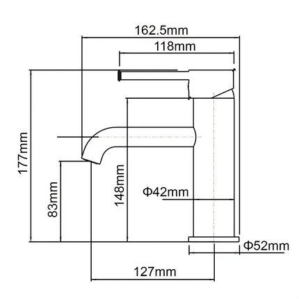 Louis Lever Round Brushed Basin Mixer Gun Metal Grey ,