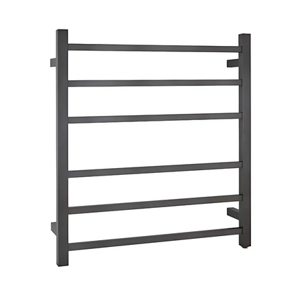 Square Electric Heated Towel Rack 6 Bars Gun Metal Grey ,