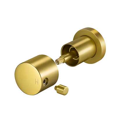 Round Shower Wall Taps Brushed Gold ,