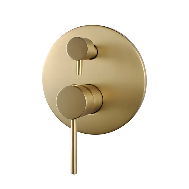 Louis Lever Round Shower/Bath Mixer Diverter Brushed Gold ,