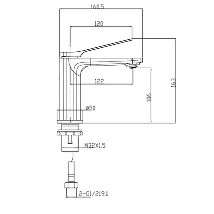 Hash Basin Mixer Brushed Gold ,