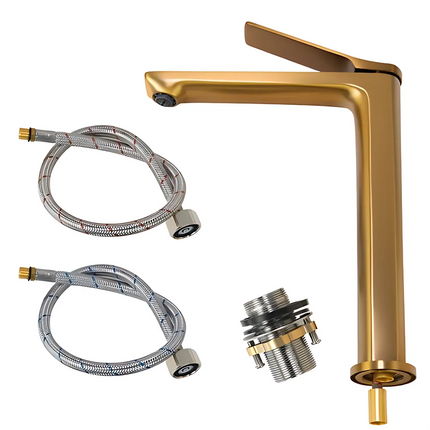 Hash Tall Basin Mixer Brushed Gold ,