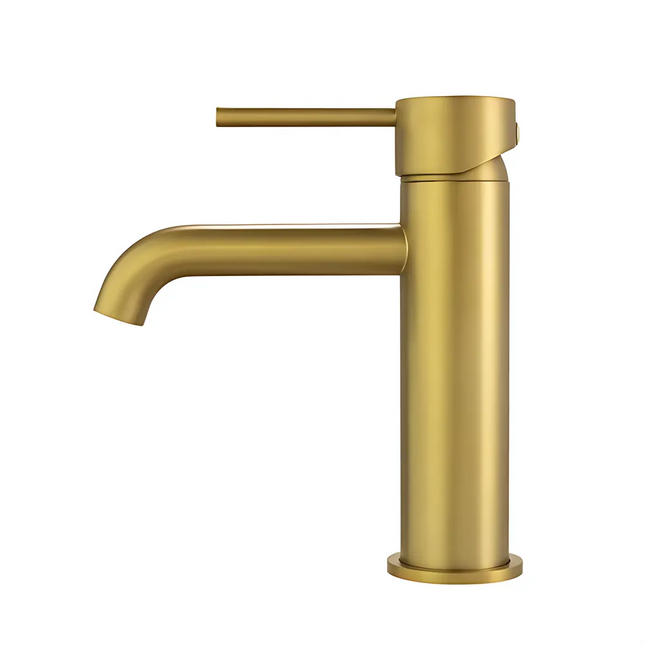 Louis Lever Round Basin Mixer Brushed Gold ,