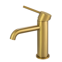 Louis Lever Round Basin Mixer Brushed Gold ,