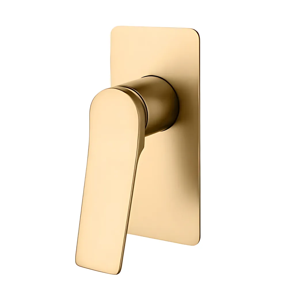 Hash Square Brass Built-In Shower Mixer Brushed Gold ,
