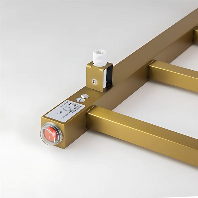 Square Electric Heated Towel Rack 6 Bars Brushed Gold ,