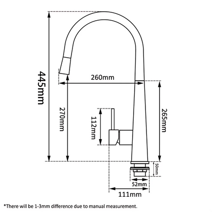 Round Pull Out Kitchen Sink Mixer Tap Brushed Gold ,