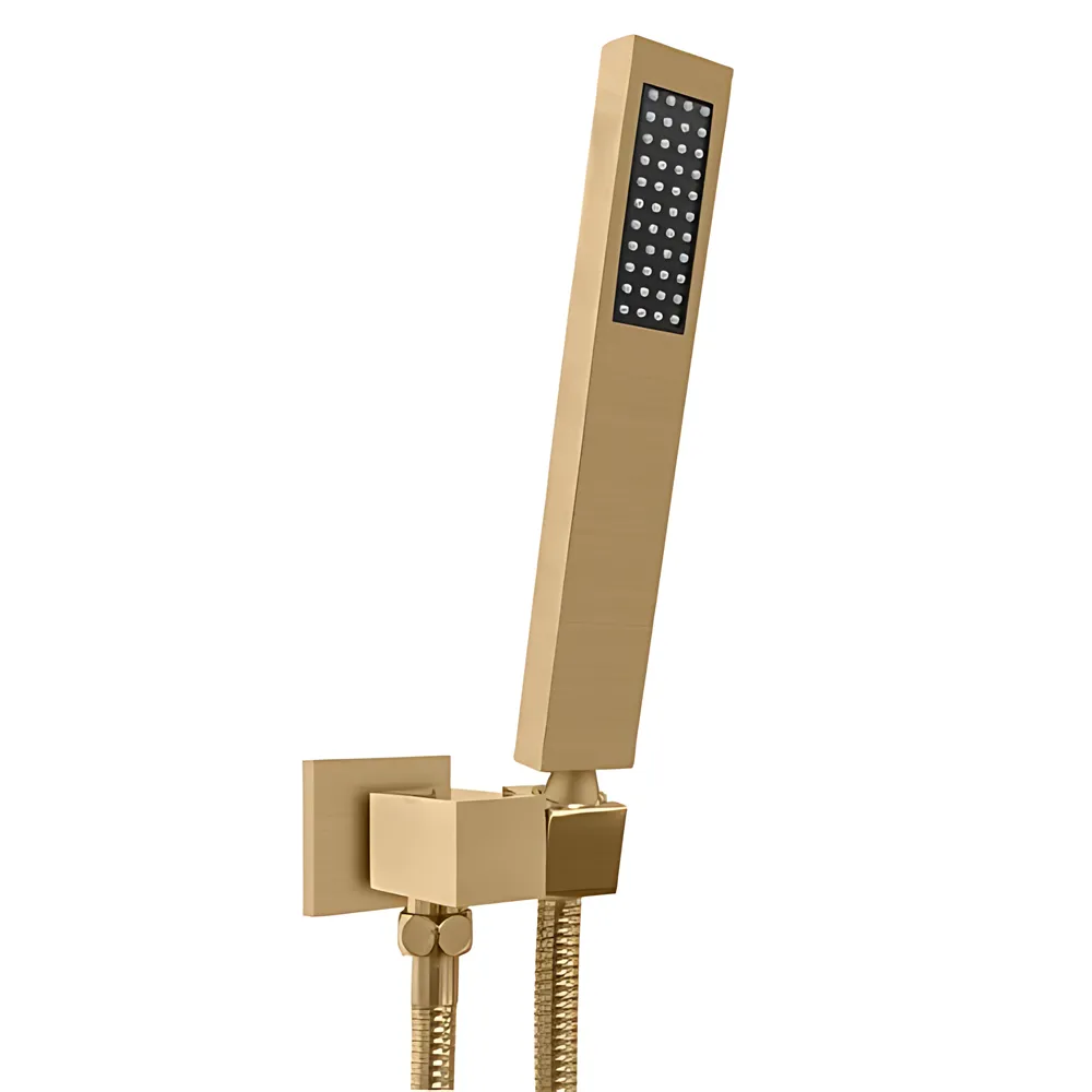 Square Hand Shower Brushed Gold ,