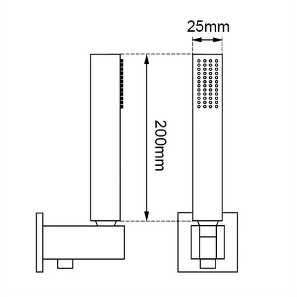 Square Hand Shower Brushed Gold ,