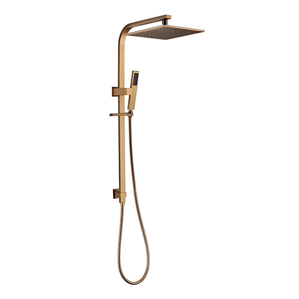 10'' Square Shower Station Top Water Inlet Brushed Gold ,