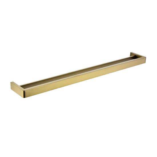 Tera Square Double Towel Rail 800mm Gold , Default Title