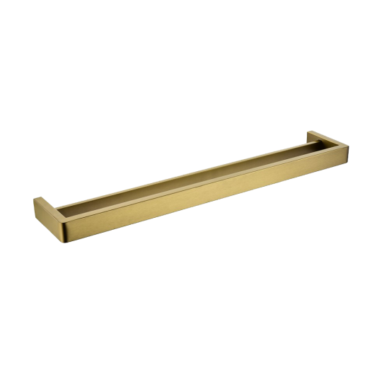 Tera Square Double Towel Rail 600mm Gold , Default Title