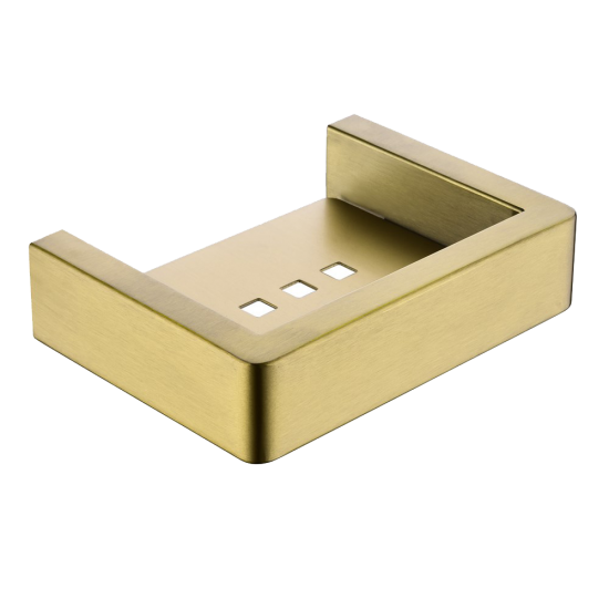 Tera Square Soap Dish Holder Gold ,