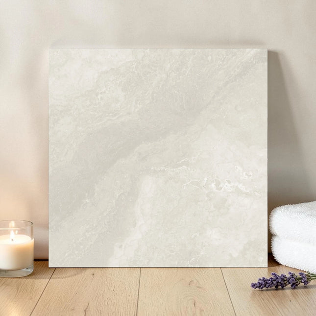Travertine Look Tile Bella Ivory Matte 600X600 ,