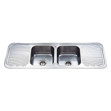 Cora Stainless Steel Sink Double Bowls & Double Drainers 1380 X 480 X 170mm