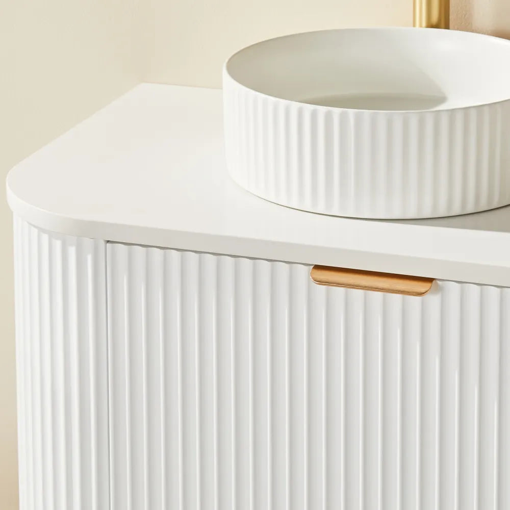 Ceto Avalon Fluted Wall Hung Vanity Matte White 1800 ,
