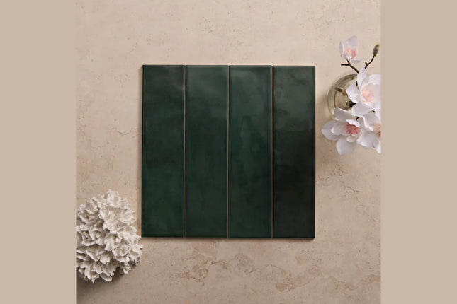 Subway Tile Carla Gloss Dark Green 75X300