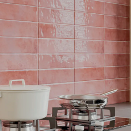 Subway Tile Carla Gloss Pink 75X300