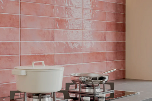 Subway Tile Carla Gloss Pink 75X300