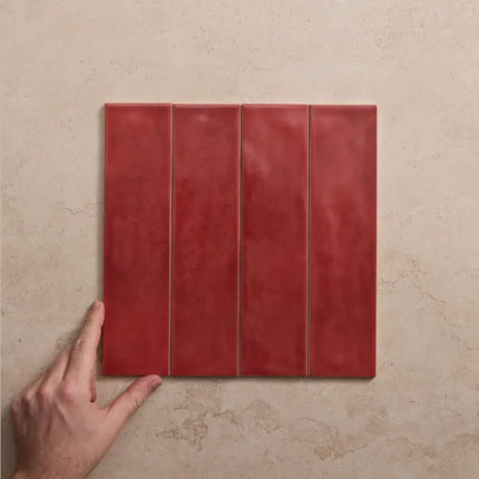 Subway Tile Carla Gloss Red 75X300