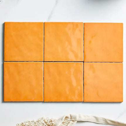 Subway Tile Retro Orange Gloss 120X120