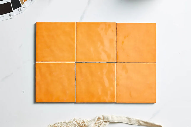 Subway Tile Retro Orange Gloss 120X120