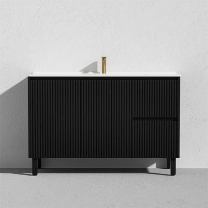 Ceto Brighton Fluted Freestanding Floor Vanity Matte Black 1200 ,