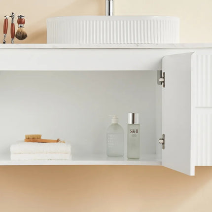 Ceto Brindabella Fluted Wall Hung Vanity Matte White 1200 ,