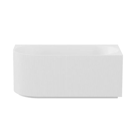 Ceto Capri Groove Fluted Corner Bathtub, Oval, Gloss White, 1500 X 750 X 580mm