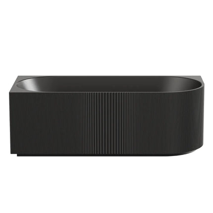 Ceto Capri Groove Fluted Bathtub, Oval, Matte Black, 1700 X 800 X 580mm