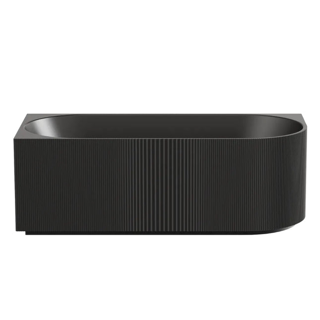 Ceto Capri Groove Fluted Bathtub, Oval, Matte Black, 1700 X 800 X 580mm