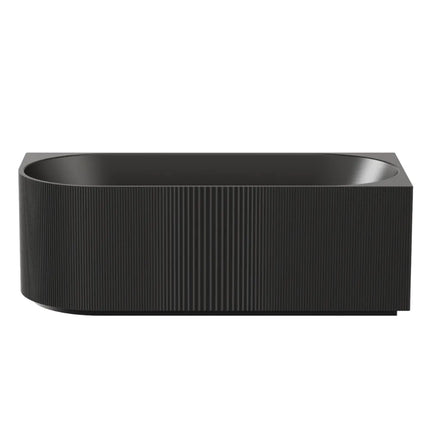 Ceto Capri Groove Fluted Bathtub, Oval, Matte Black, 1700 X 800 X 580mm