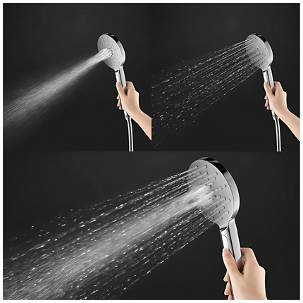 Round Hand Held Shower Set With Rail Chrome ,