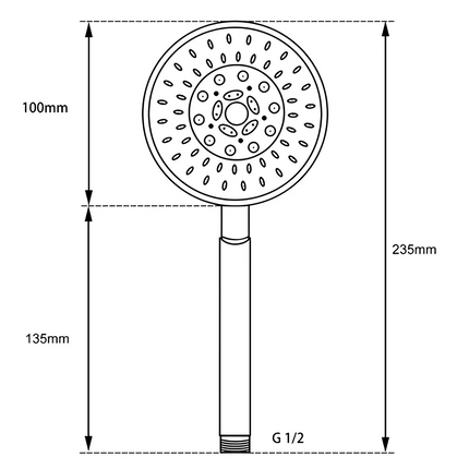 Round Top Water Inlet 530mm Height Shower Combination Chrome ,