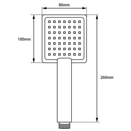 Square Wide Rail Top Water Inlet Shower Combination Chrome ,