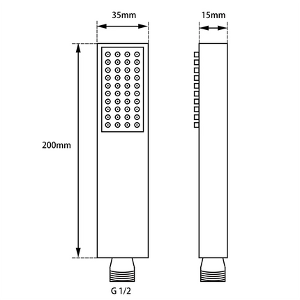 Square Top/Bottom Inlet Shower Combination Chrome ,