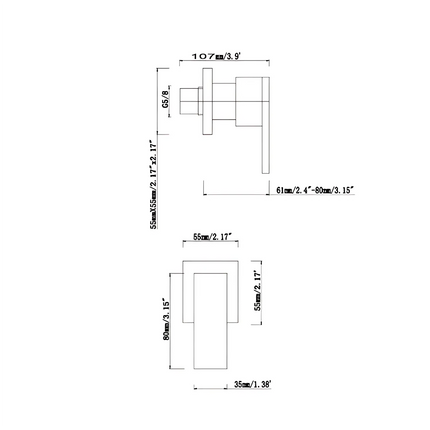 Block Shower Wall Taps Chrome ,