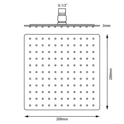 Square Top/Bottom Inlet Shower Combination Chrome