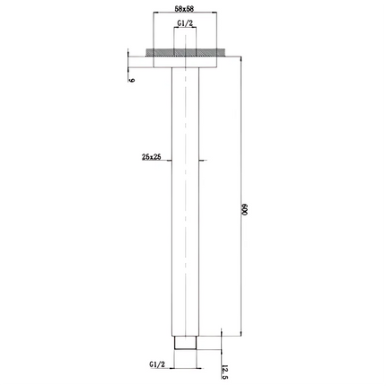 Square Ceiling Arm Shower Chrome ,